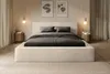 FEDVE Polsterbett MUMMO aus Velours 180x200 cm, Creme Produktbild-Vorschau 3