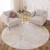 Two cream armchairs are placed on a round rug with a palm leaf pattern in a living room setting. Produktbild-Vorschau