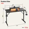 Scrivania da gaming Bestier 107 cm piccola con LED, tavolo Anteprima dell’immagine prodotto 5