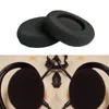 Two pairs of black foam earphone covers are shown in the top half of the image, and a pair of black headphones with the earphone covers attached are shown in the bottom half. Produktbild-Vorschau