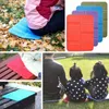 Collage of images showing foldable foam seat pads in various settings and colors. Produktbild-Vorschau