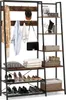 A multi-functional entryway organizer with shelves, hooks, and a bench. Produktbild-Vorschau