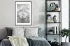 MuchoWow® Gerahmtes Poster Stilleben - Blumen - Schwarz und Produktbild-Vorschau 2