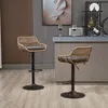 LVHOM Lot de 4 tabourets de bar en rotin avec socle Voir les images du produit 5