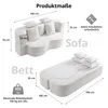Sofa 3-Sitzer mit Schlaffunktion, 196 cm Komfortables Produktbild-Vorschau 5