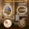 PESENXAN Asymmetrischer LED-Badspiegel mit Beleuchtung Produktbild-Vorschau 5