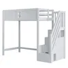 A white loft bed with stairs and storage. Náhled obrázku produktu
