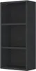A simple, modern, three-shelf black bookcase. Produktbild-Vorschau