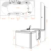 Diagrams and dimensions of a shower and bathtub combination. Produktbild-Vorschau