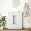 vidaXL Příborník se zásuvkami a dvířky Bílý 73x31x90 cm Náhled obrázku produktu 3