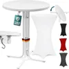 CASARIA® Table haute pliable blanche avec housse blanche Voir les images du produit 1