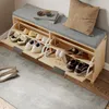 SoBuy Ławka na buty Mebel do przechowywania z 2 drzwiami Podgląd zdjęcia produktu 5