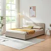 A bedroom scene with a bed, rug, and window. Anteprima dell’immagine prodotto
