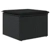 CLORIS Gartenhocker mit Kissen Schwarz 55x55x37 cm Poly Produktbild-Vorschau 2