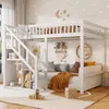 INONEFT Etagenbett 140x200cm, Kinderbett mit Treppe mit Produktbild-Vorschau 1