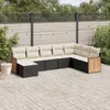 vidaXL 8-tlg. Garten-Sofagarnitur mit Kissen Schwarz Poly Produktbild-Vorschau 2