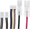 A collection of electronic connectors and wires against a white background. Voir les images du produit