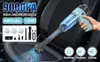A hand holding a cordless vacuum cleaner on a car seat. Produktbild-Vorschau