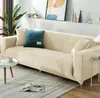 Elastischer Velours-Bezug für Ecksofa 4-Sitzer in Creme – Produktbild-Vorschau 2