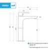 A technical drawing of a faucet with dimensions indicated. Produktbild-Vorschau