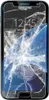 A cracked Samsung Galaxy S7 phone screen with a blue background. Produktbild-Vorschau