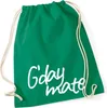 Huuraa Turnbeutel G`day mate Spruch 12 Liter Kelly Green Produktbild-Vorschau 1