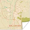MuchoWow® Poster Karte - Erlangen - Vintage - Stadtplan Produktbild-Vorschau 1