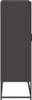 A side view of a black highboard on a white background. Produktbild-Vorschau