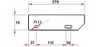 A technical drawing with dimensions of a metal step. Produktbild-Vorschau