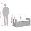 vidaXL Sofa ogrodowa 2-osobowa z poduszkami z szarego Podgląd zdjęcia produktu 8