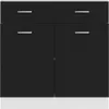 Schubunterschrank Schwarz 80x46x81,5 cm Spanplatte Produktbild-Vorschau 12