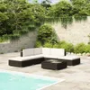 vidaXL 6-tlg. Garten-Lounge-Set mit Auflagen Poly Rattan Produktbild-Vorschau 2