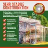 A greenhouse attached to a brick wall, with text and icons highlighting its features. Náhled obrázku produktu