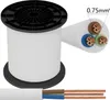 Stromkabel Elektrokabel H05VV-F 3-adrig 3x0,75 Weiß 1 meter Produktbild-Vorschau 1
