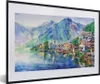 MuchoWow® Gerahmtes Poster Gemälde - Ölfarbe - Haus - Berge Produktbild-Vorschau 1