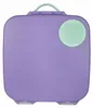 A top-down view of a closed purple lunchbox with a mint green handle and a circular mint green compartment on the lid. Náhľad obrázku produktu