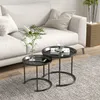 HOMCOM 2er-Set Couchtisch, rund Beistelltisch, stapelbar Produktbild-Vorschau 7