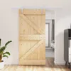 Porte coulissante vidaXL, finition naturelle et blanche, Voir les images du produit 2