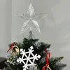 A close-up of the top of a decorated Christmas tree with a star topper. Náhľad obrázku produktu