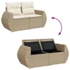 Design Gartensofa mit Kissen 2-Sitzer Beige Poly Rattan, Produktbild-Vorschau 9