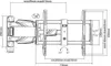 A technical drawing with dimensions of a TV wall mount. Produktbild-Vorschau