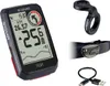 A collection of bicycle computer accessories, including the main computer unit, a handlebar mount, a heart rate monitor, and a USB charging cable, displayed against a white background. Produktbild-Vorschau