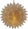 A beige paper star lantern, illuminated from within, against a white background. Podgląd zdjęcia produktu