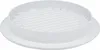 A white round vent grille with a mesh pattern. Produktbild-Vorschau