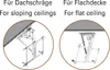 Two diagrams showing different ceiling mounts for a TV bracket. Anteprima dell’immagine prodotto