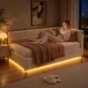 INONEFT, cama tapizada de 90 x 200 cm, cama juvenil con LED Vista previa de la imagen del producto 1