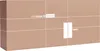 A 3D rendering of a brown aquarium cabinet with white lines indicating divisions and a white rectangle representing doors. Produktbild-Vorschau