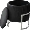 Hocker mit Stauraum SIMORIN - schwarz/silber Produktbild-Vorschau 4