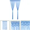The Living Store Makramee Vorhang Blau 140x240 cm Baumwolle Produktbild-Vorschau 1