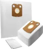 A stack of white vacuum cleaner bags with brown cardboard connectors. Produktbild-Vorschau